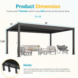 Louvered Pergola, 12' x 16' Outdoor Pergola, Metal Patio Gaz - Image 4