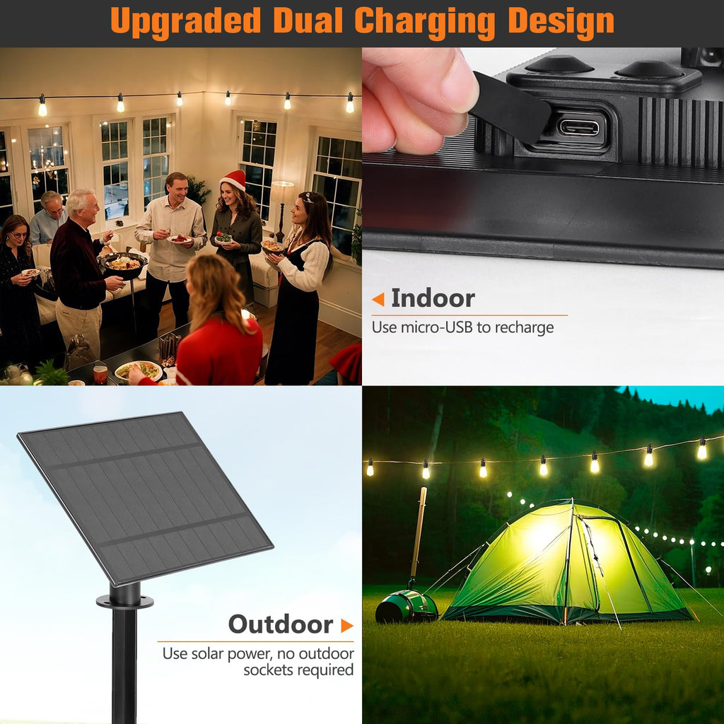 Solar String Lights Ourdoor Waterproof, Patio Lights Solar Powered with Remote, ST38 32 Vintage Edison