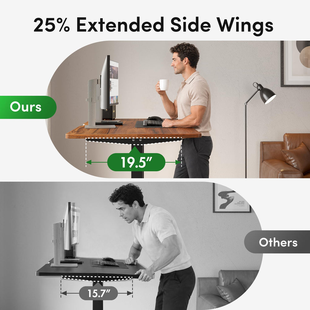 55 x 30 Large Electric Standing Desk Height Adjustable, Walnut