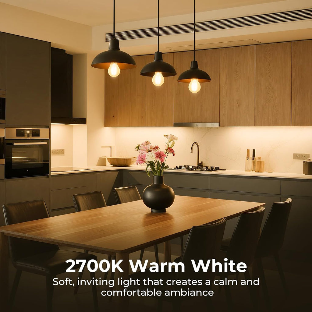 A19 E26 LED Light Bulbs 60 Watt Equivalent, 2700K Edison Bulbs