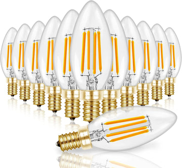 Candelabra Light Bulbs 60W Eq, 2700K Dimmable, E12 LED Bulb 12 PCS
