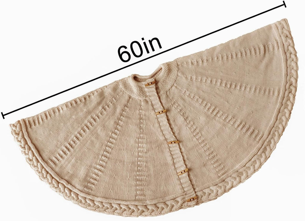 Knit Christmas Tree Skirts, Neutral Tree Skirt, Cozy Christmas Decorations