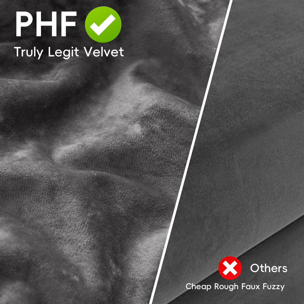 Truly Velvet Ruffle Pillow Shams Standard 20" x 26", Dark Grey