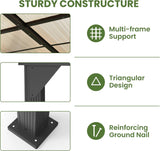 10 * 20FT Pergola,4 * 7 Inch Thickened Pillars & Enlarged Base,Outdoor Hardtop Lean to Gazebo,Wall Mounted