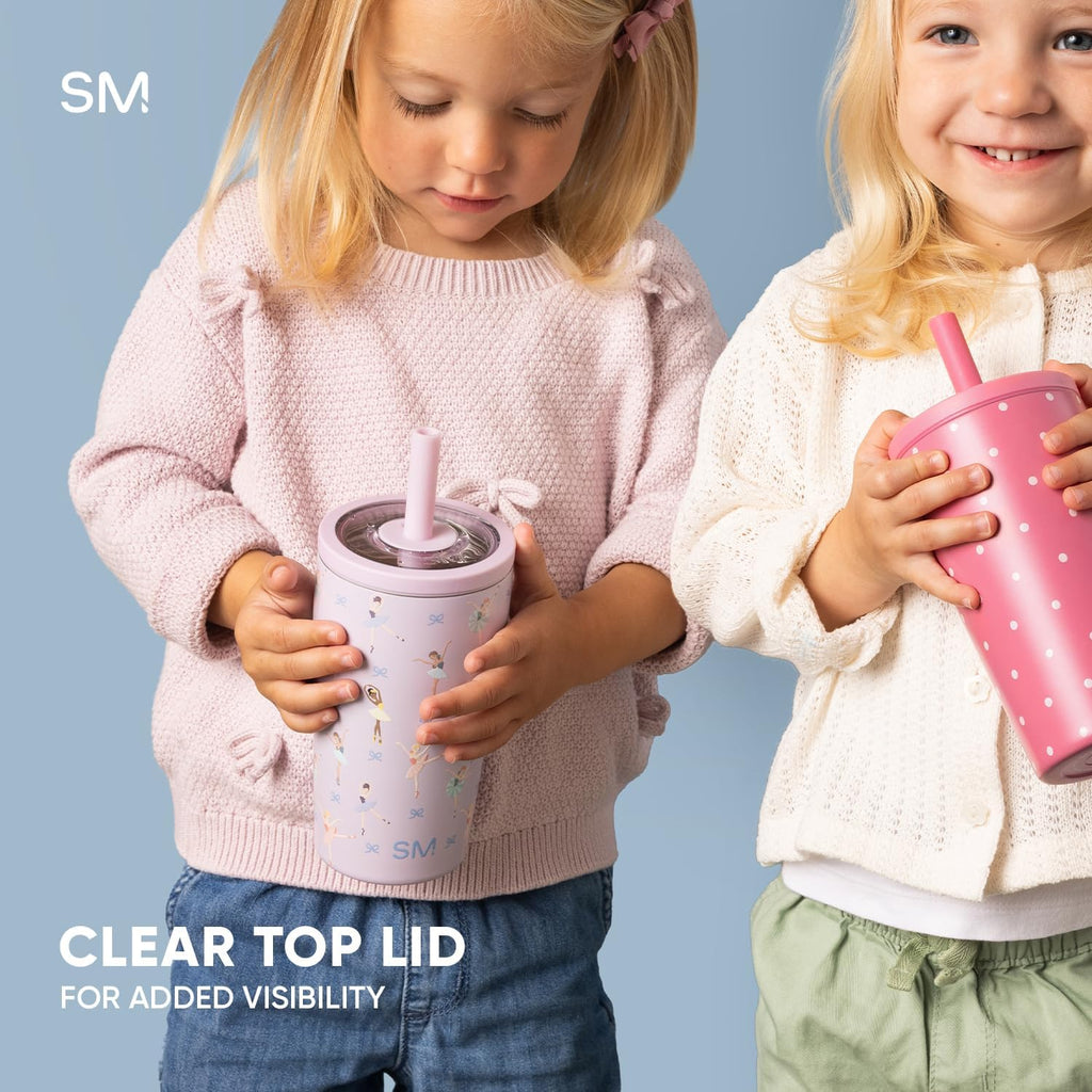 Stainless Steel Toddler Cup with Straw | 12oz | Ballerina