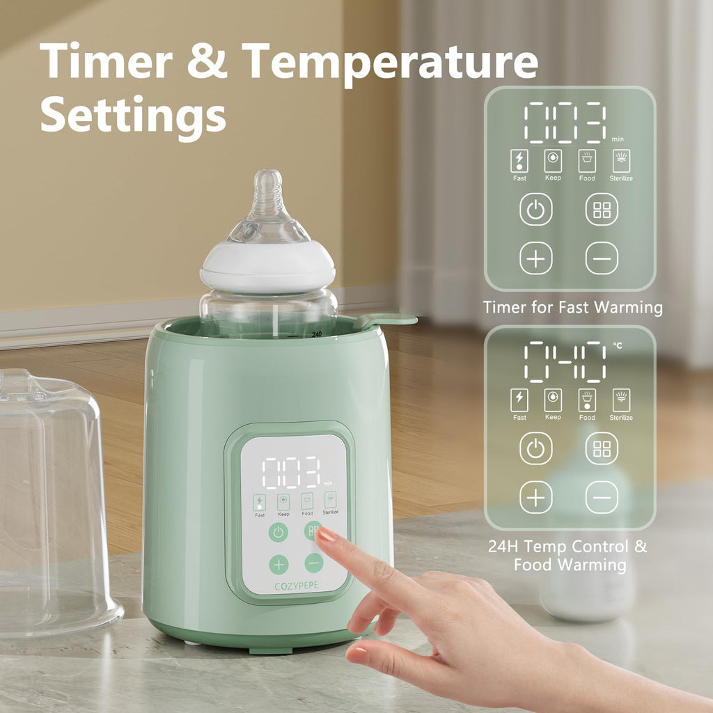 8 in 1 Fast Baby Bottle Warmer for Breast Milk, Green
