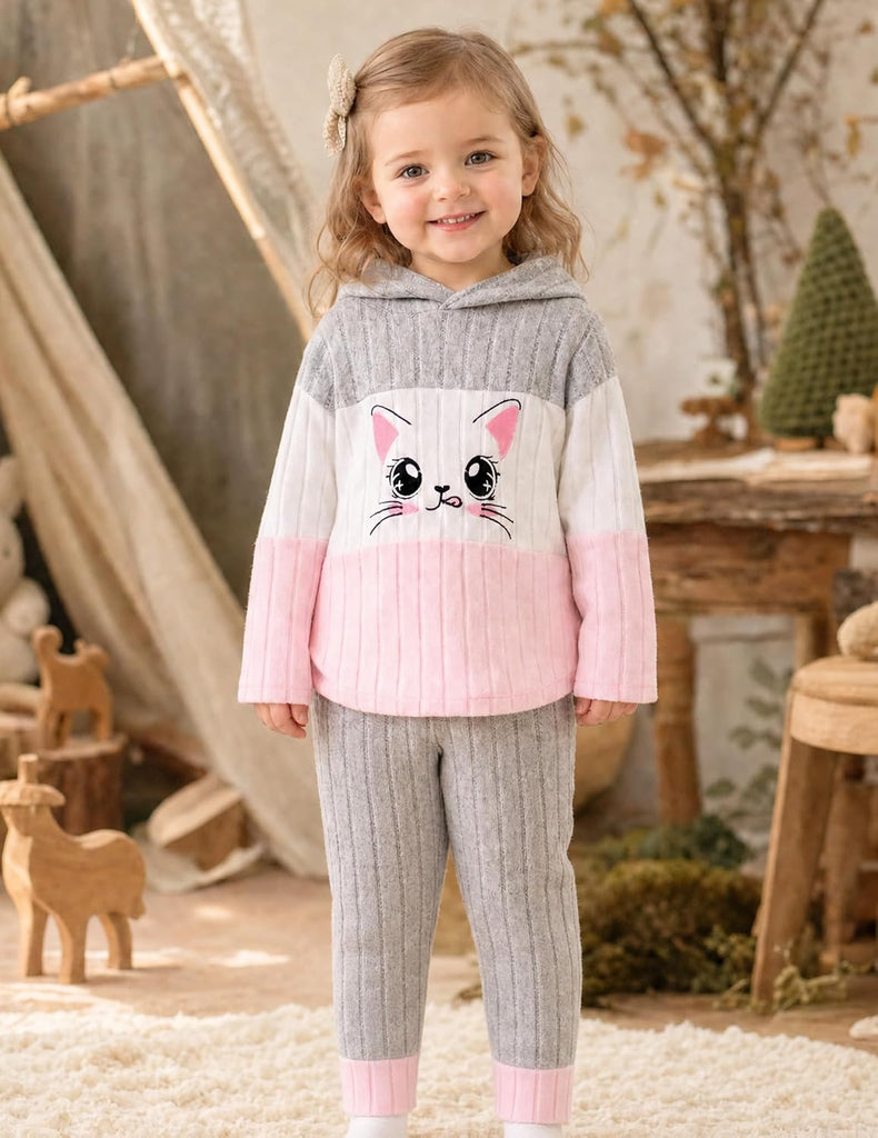 Toddler Baby Girl Clothes Fall Winter Outfits Long Sleeves Hoodie Top Sweatpants Set Sweatsuit 2Pcs