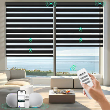 Motorized Zebra Blinds with Remote, Smart Custom Shades