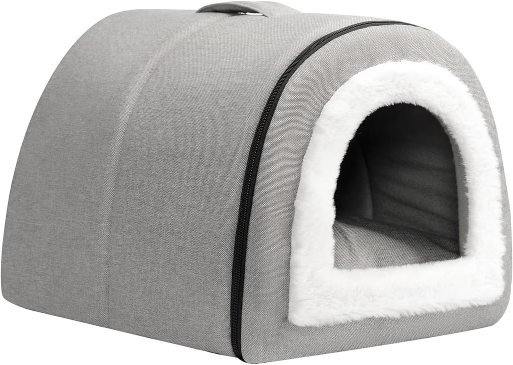 Cat Bed Cave for Indoor Cats for Pets up to 20 lbs, Gray