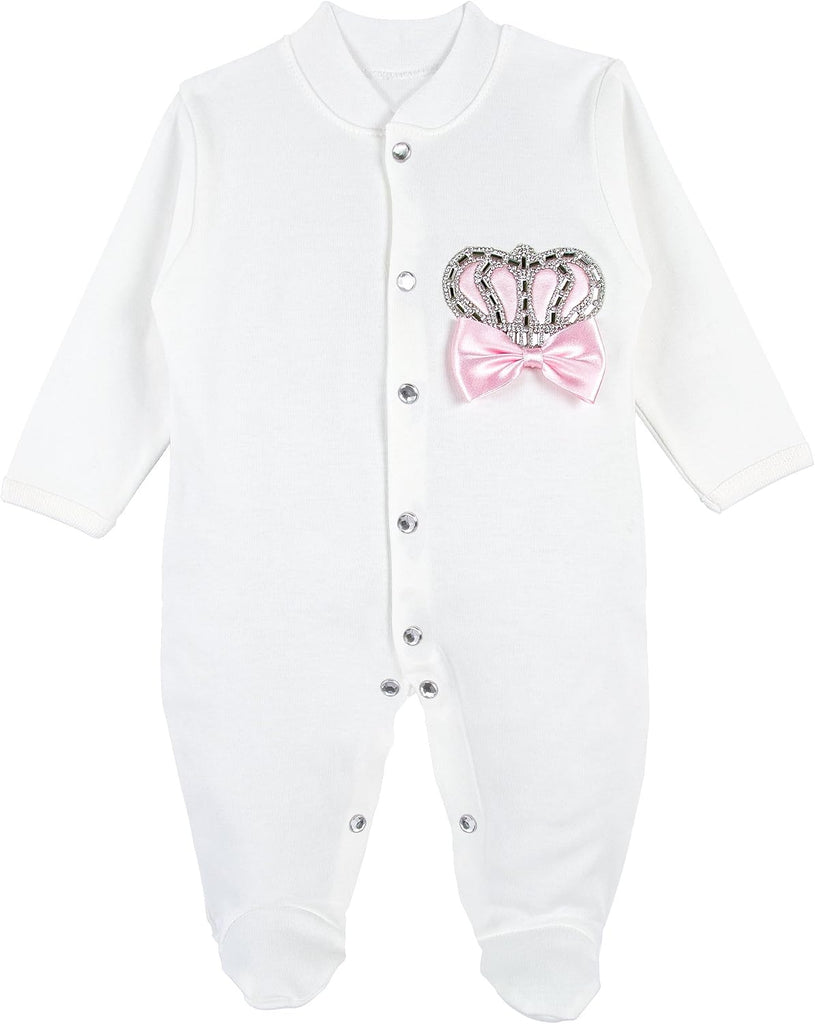 Baby Girl Jewels Crown Layette 4 Piece Gift Set Pink