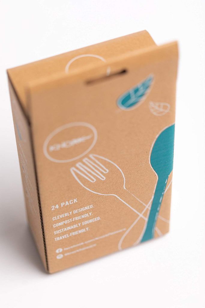 Eco Plant Based 24 Pack Reusable Bamboo Flatware Set (MULTI)