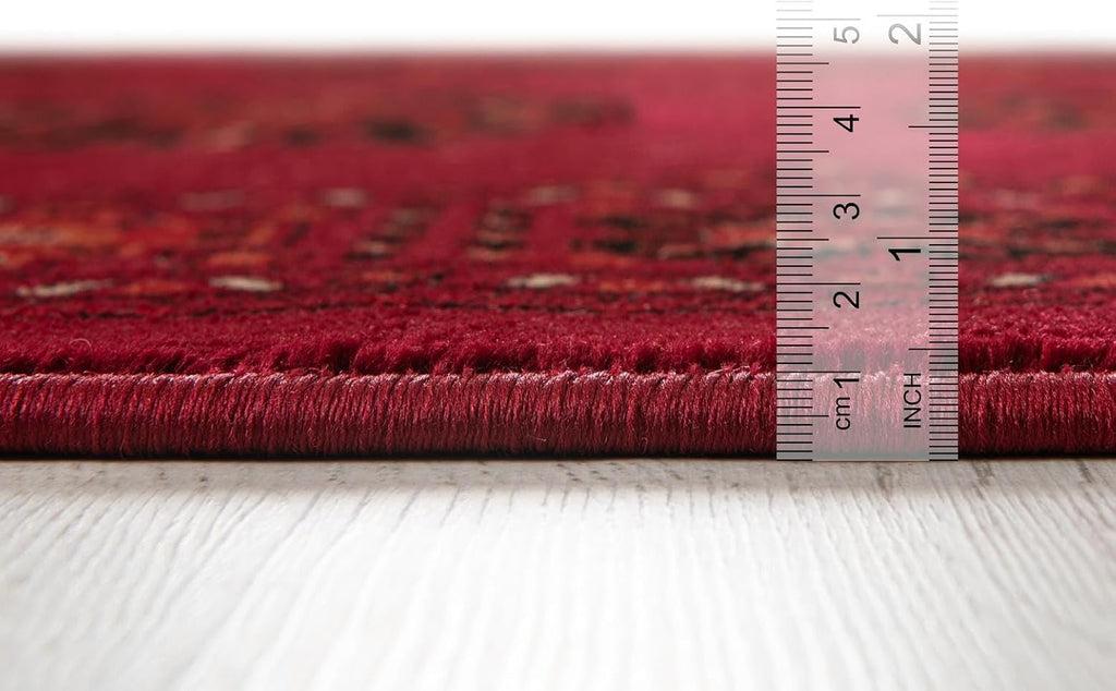 Bokhara Collection Rug - 7' Red Tribal Medallion Rug - Perfect s, Large Dining Rooms, and Home Offices