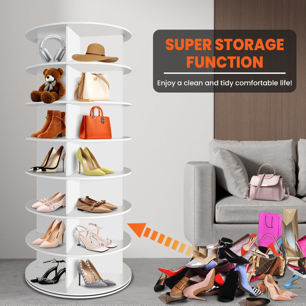 7 Tier Rotating Shoe Rack 360°Rotating Shoe Rack Tower
