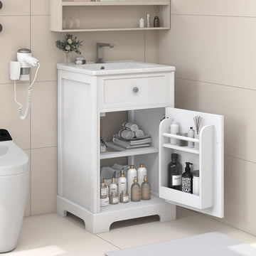 20 inch Bathroom Vanity with Sink Combo Set, Free Standing Vanity Cabinet with Soft Closing Door and Storage Rack
