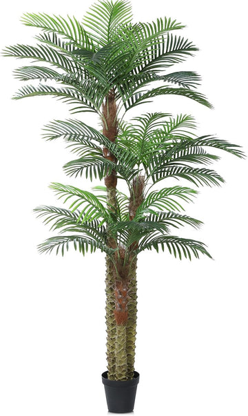 8ft Artificial Golden Cane Palm Tree, UV Resistant