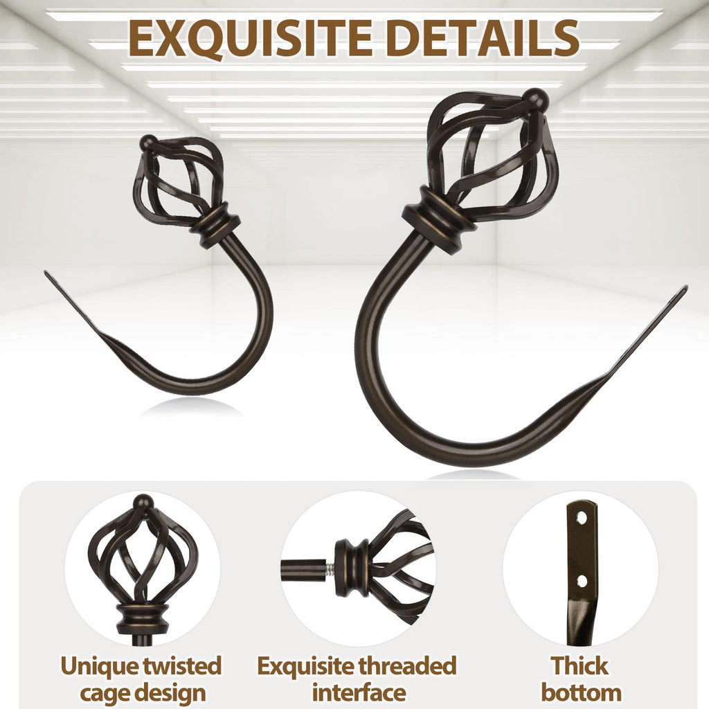 Curtain Drapery Holdbacks for Wall, 2 Pack Bronze Curtain Tiebacks