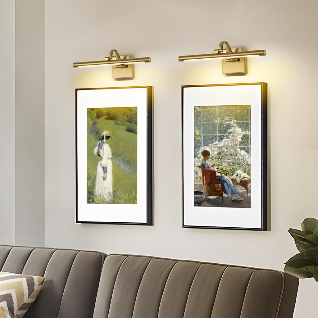 Brass Picture Lights for wall Hard-Wired LED Picture Lighting Dimmable Art Light Gallery Lighting for Wall Portraits