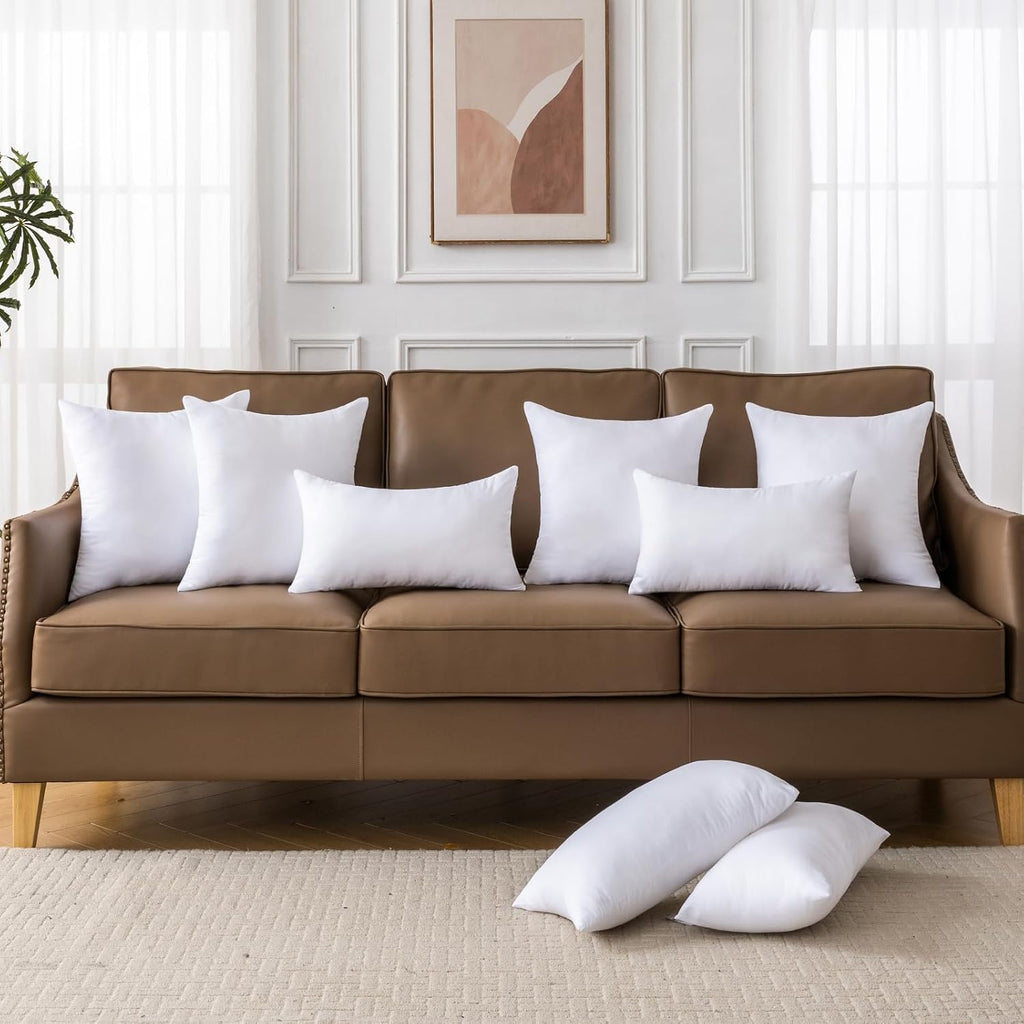 20 x 20 Pillow Inserts - Premium Soft and Fluffy 20 Inch Large Sofa Decorative White Square Throw Pillow - Set of 4