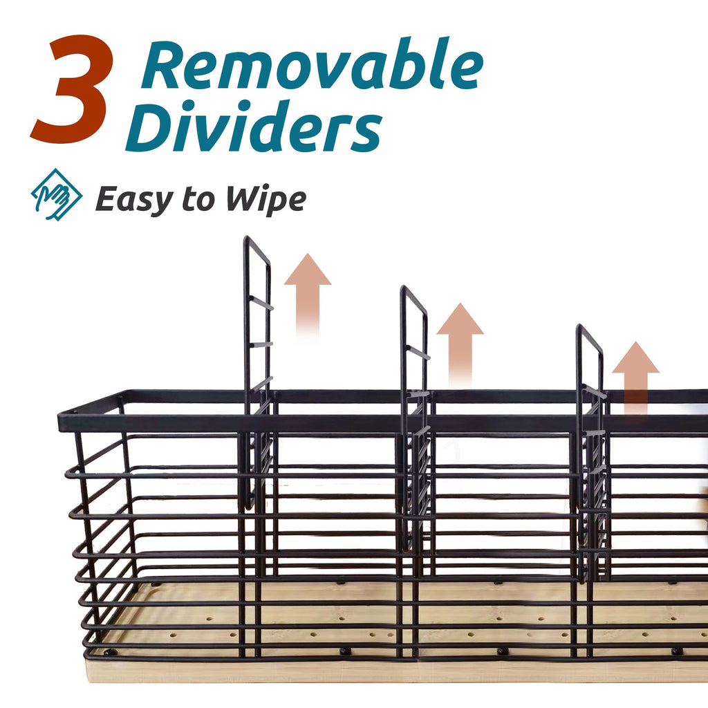 Extra Large Kitchen Utensil Holder Countertop with Removable Divider