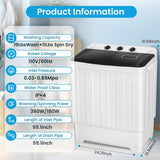 Portable Washing Machine 30Lbs Capacity Washer and Dryer Combo 2 In 1 Compact Twin Tub Laundry Washer (19Lbs) &