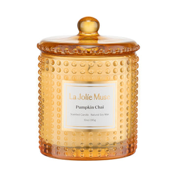Pumpkin Chai Scented Candles, Natural Soy Wax, 55 Hrs