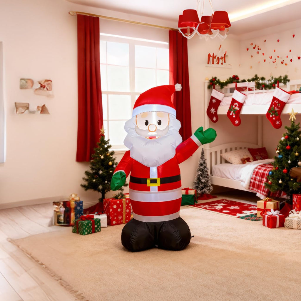 4ft Inflatable Santa Claus with LEDs, 30s-Auto Blow Up
