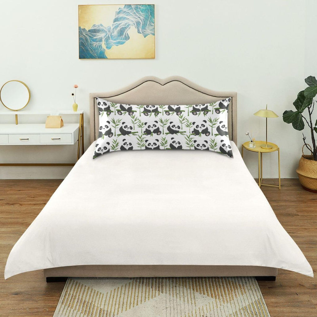 Cute Panda Bamboo Satin Pillowcase Soft Silky Pillow Cases Anti-Wrinkle with Envelop Closure King Size 40 x 20 Inches