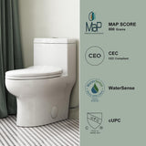 Elongated Dual Flush Toilet with Soft-Close Seat, High-Efficiency Design, White Finish