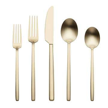 Dean Champagne Satin 20-Piece Silverware Set for 4, Flatware