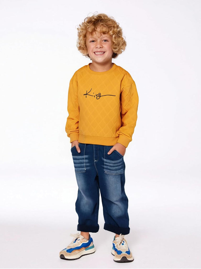 Toddler Boy Outfits Long Sleeve Pullover and Jean Pants Sets