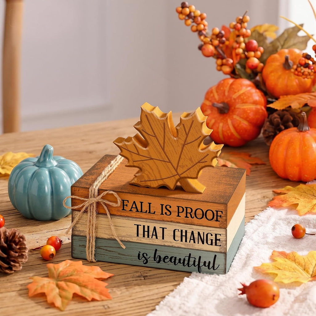 Fall Decoration Wooden Maple Leaf Decor - Set of 4