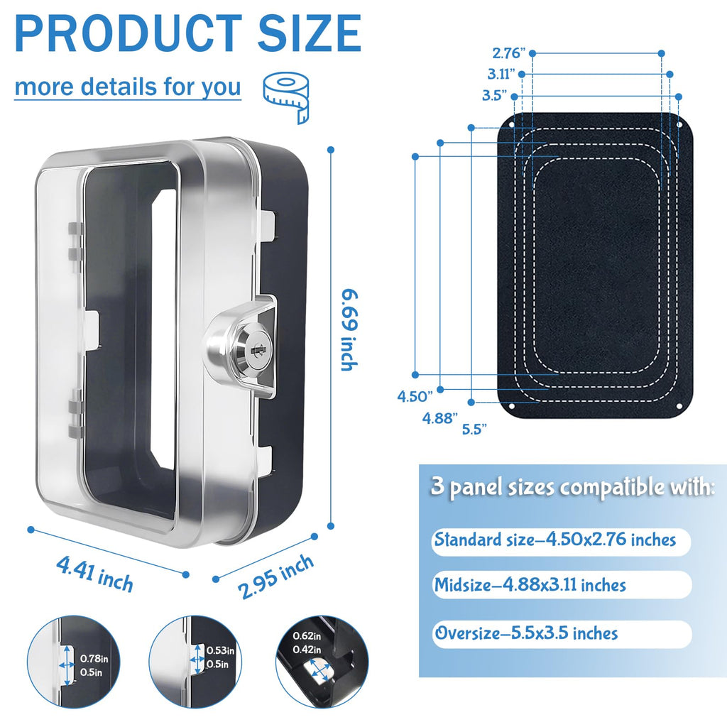 Child Proof Outlet Lock Box with 2 Durable Keys - Heavy Duty Safety Cover for Baby Proofing, Tool-Free Installation
