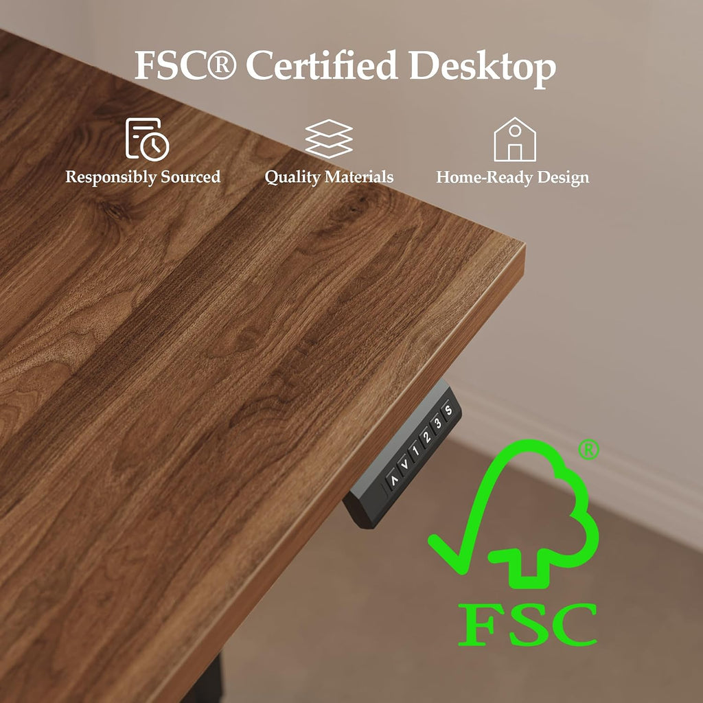 L Shaped Standing Desk 63 x 55 Inch, Electric Height Adjustable Corner Desk Workstation, Ergonomic Sit Stand Computer