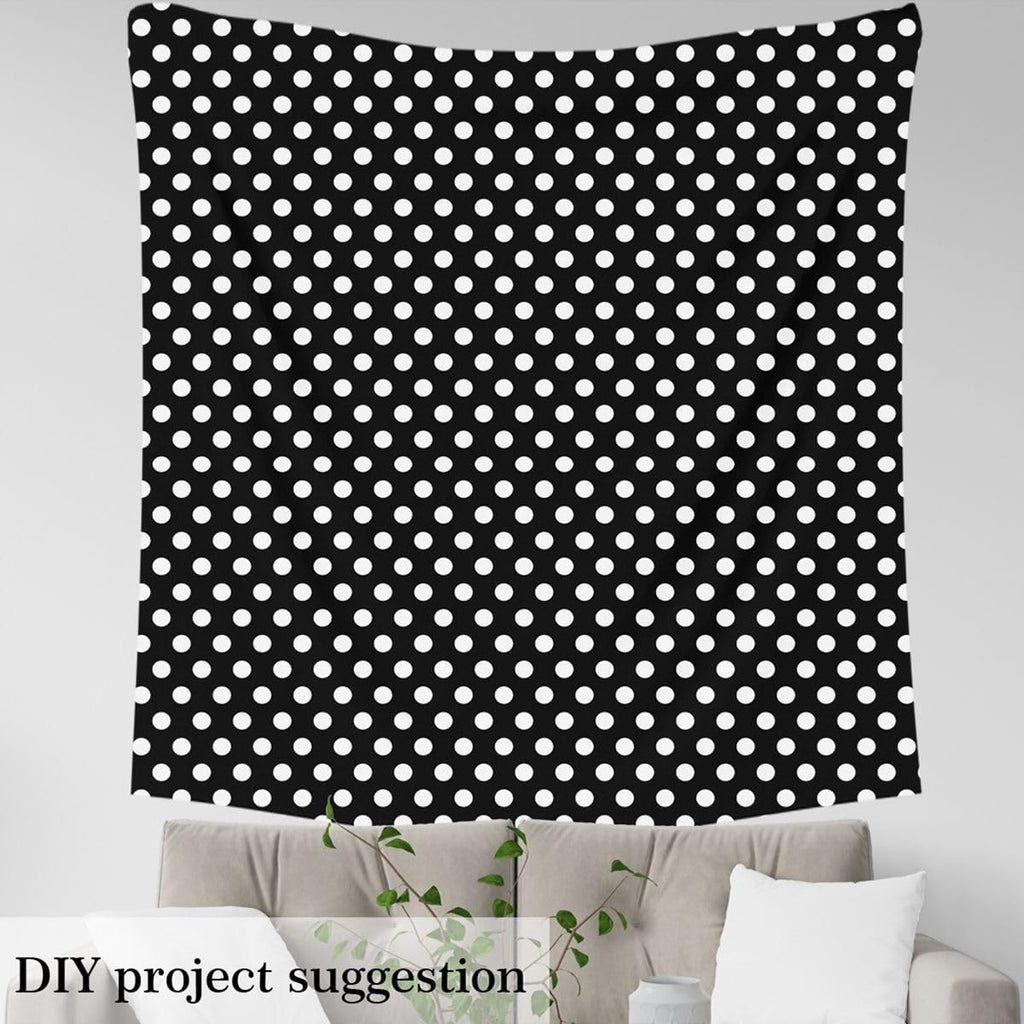 Cute Polka Dot Fabric by The Yard Black White Upholstery Fabric Geometric Plaid Waterproof Indoor Outdoor Decor for
