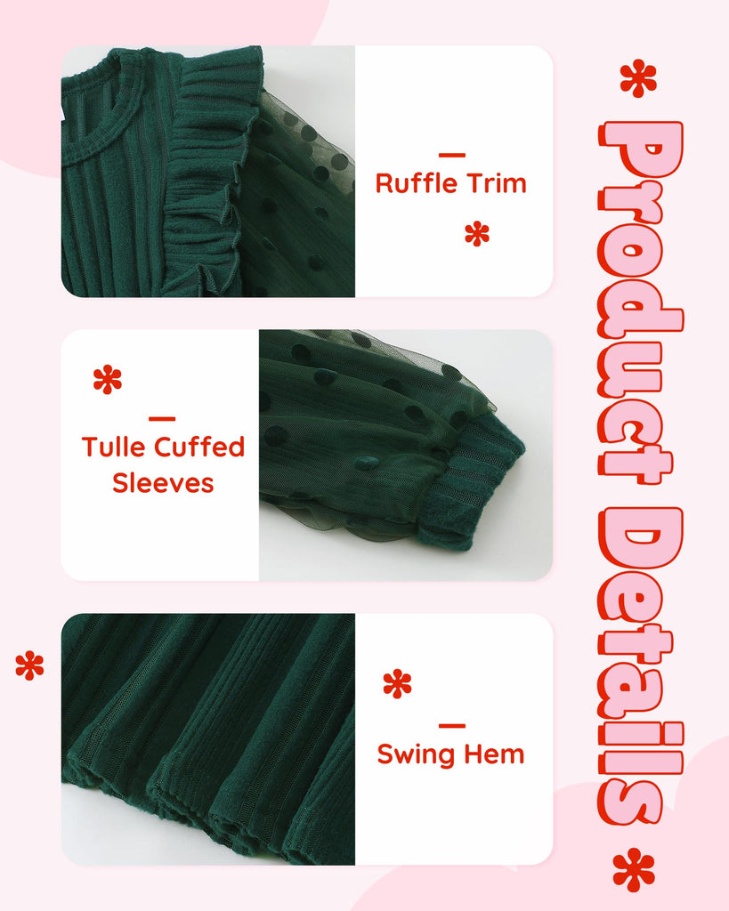 Baby Girl Dress Green Sweater Dresses Fall Christmas Outfits 12