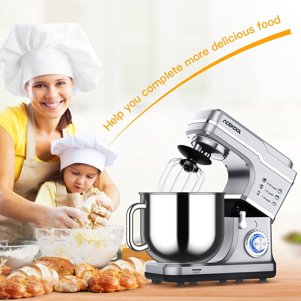 Stand Mixer 7.5QT 10-Speed 660W Tilt-Head Kitchen Electric Food Cake Mixer with Stainless Steel Bowl, Whisk, Dough