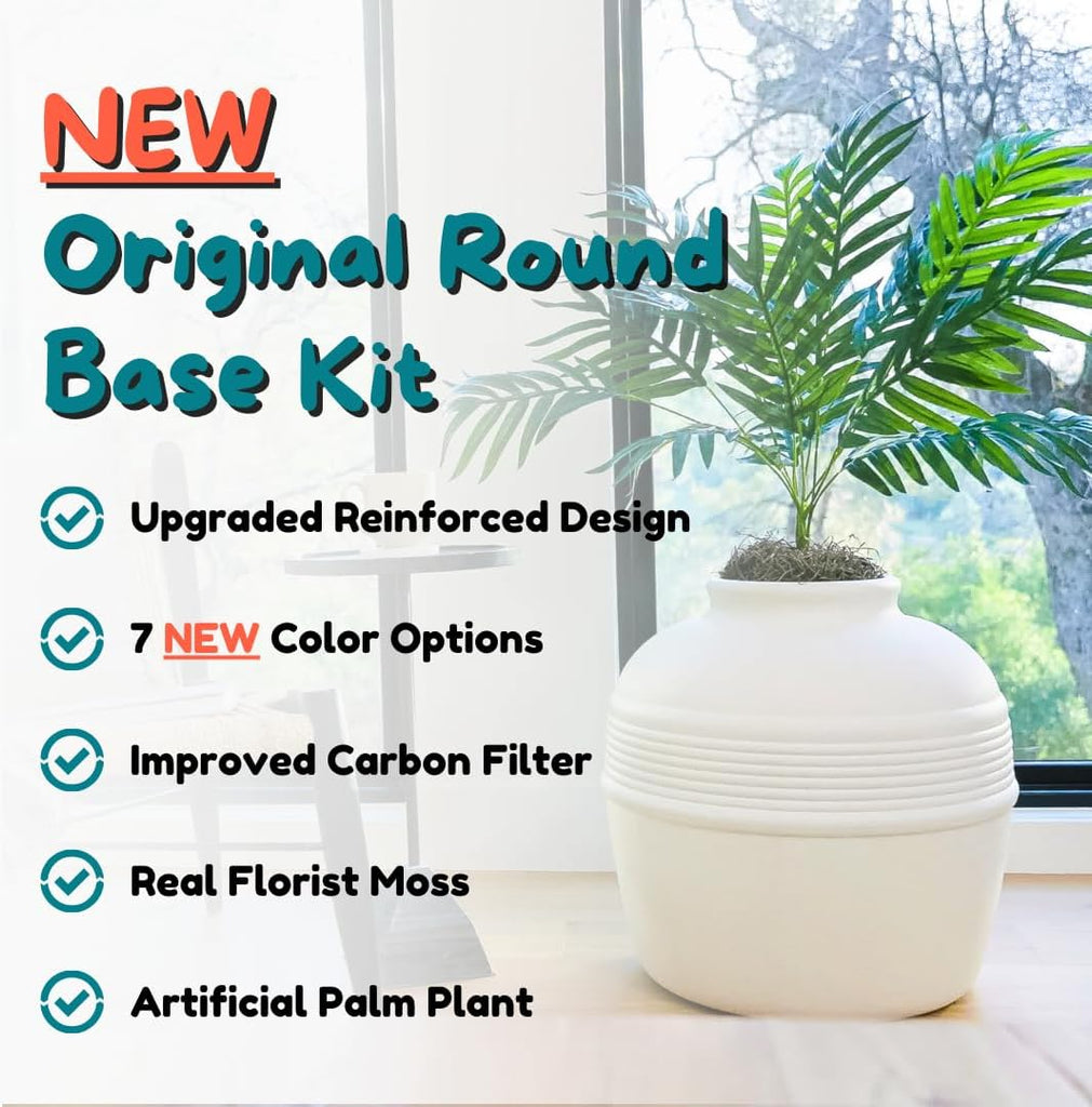 Hidden Litter Box Planter, Decorative Cat Litter Enclosure with Carbon Filter, Artificial Palm Plant