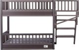 ECOFLEX Aspen Dog Bunk Bed in Grey, Memory Foam Cushions, Wide Stairs, Non Toxic, Easy Assembly