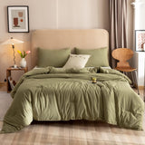 Queen Comforter Set Olive Green, 3pcs Bedding Sets Queen (1 Boho Olive Comforter & 2 Pillowcases)