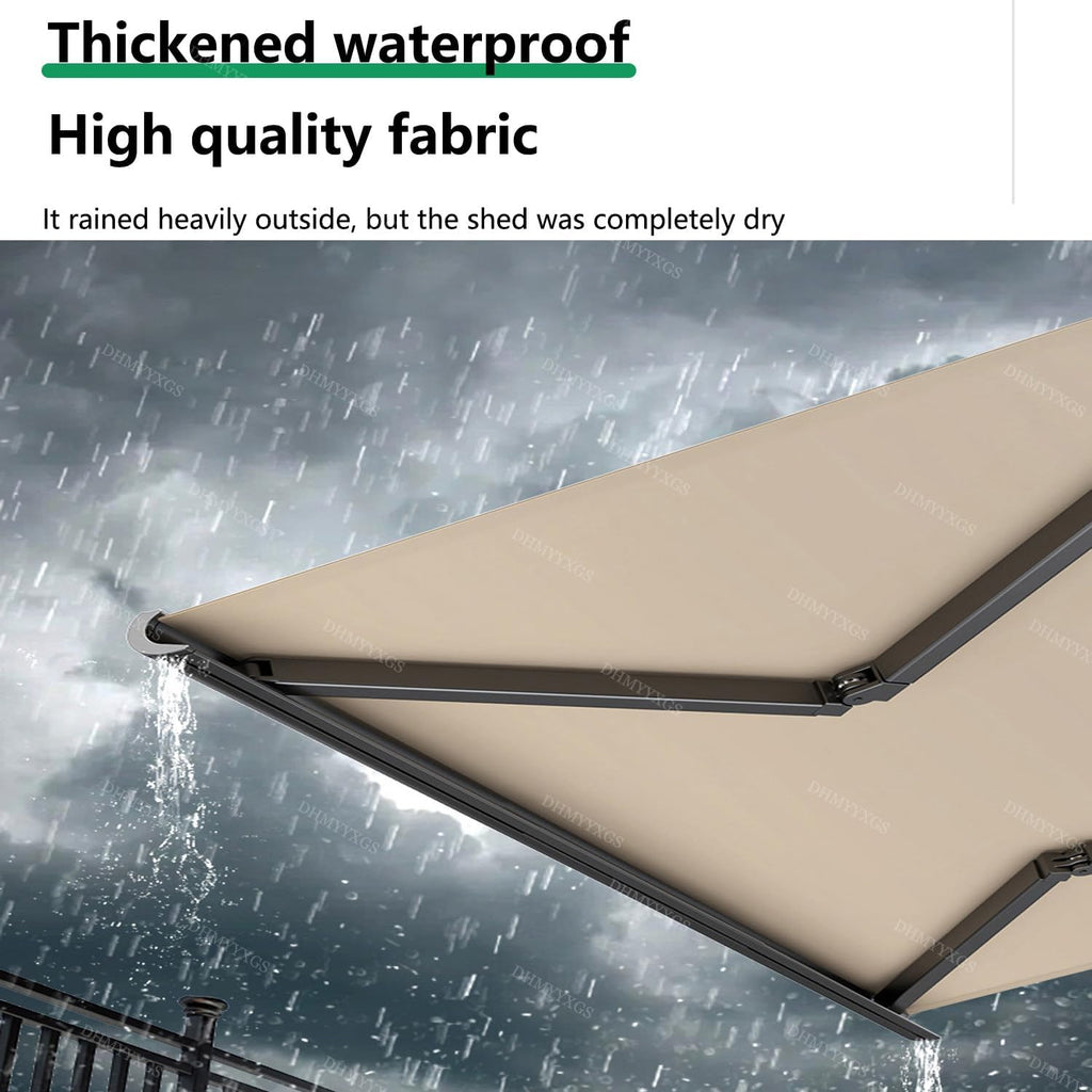 Electric Retractable Patio Awning - Motorized Sunshade Shelter, Waterproof & UV-Resistant Canopy for Deck, Balcony