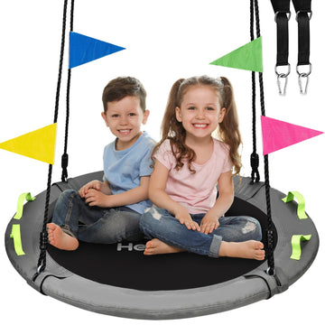 Tree Swing, Saucer Swing 40 Inch for Kids, 900lbs Weight Capacity, with Adjustable Hanging Straps, for Backyard and