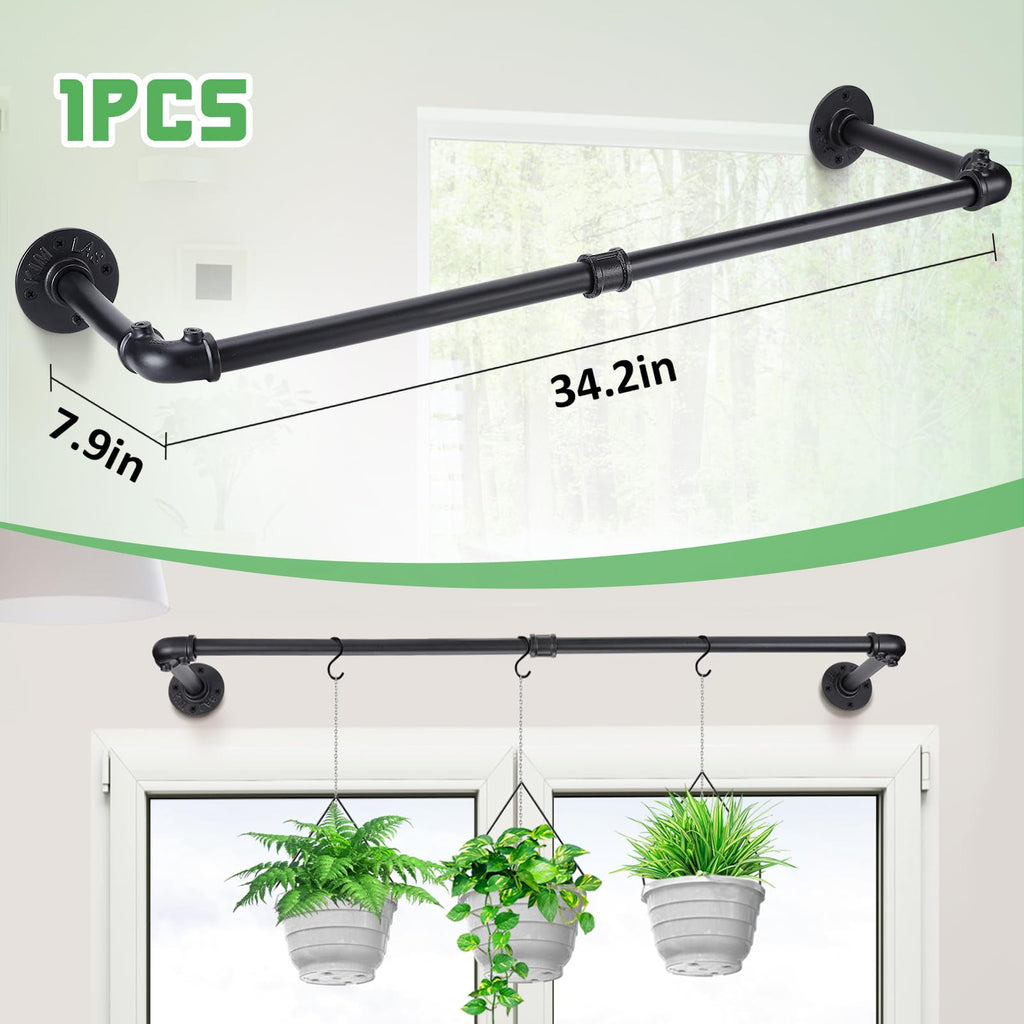 34in Hanging Planters Rod for Indoor Plants, Max. Load 44 lb
