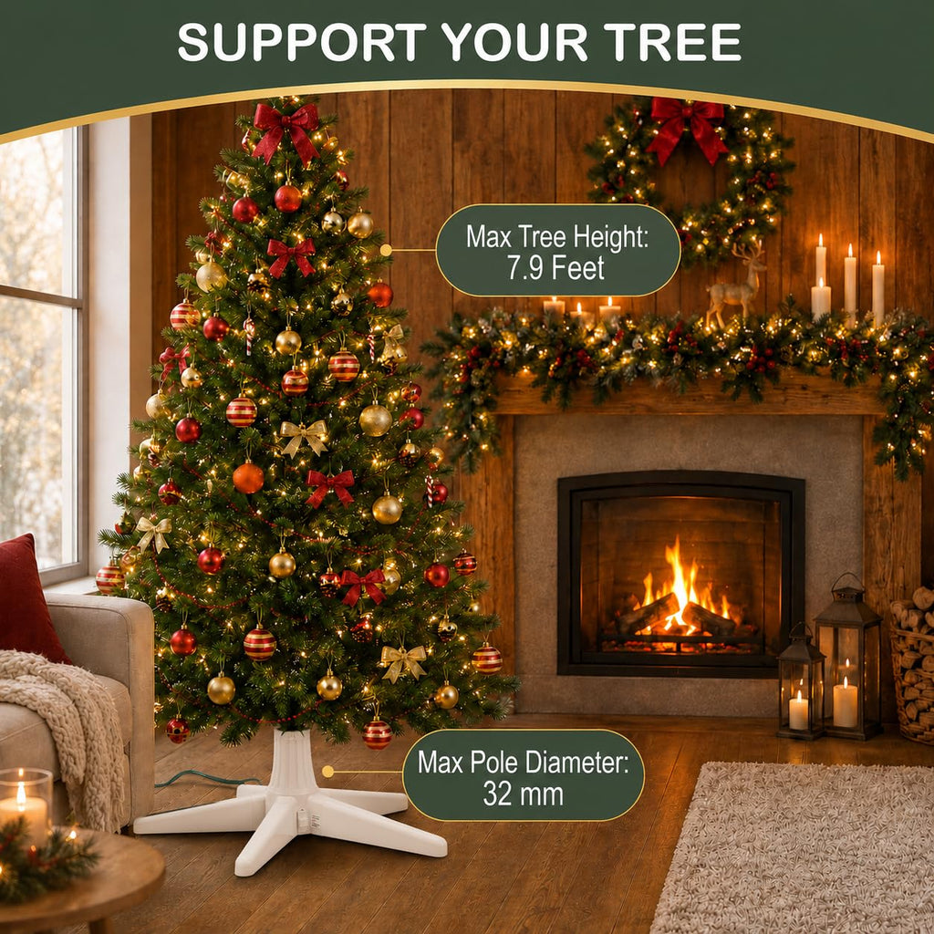 Rotating Christmas Tree Stand with Remote, 360 Spin (White)