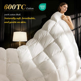 75% Canadian Goose Down Comforter Queen, Ultra Soft 100% Cotton Fabric, 850 Fill Power All Season Du