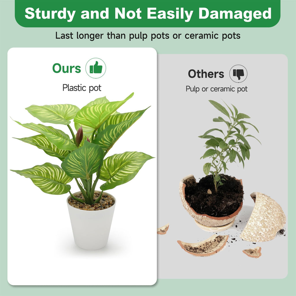 3 Pack Small Artificial Potted Plants Decor