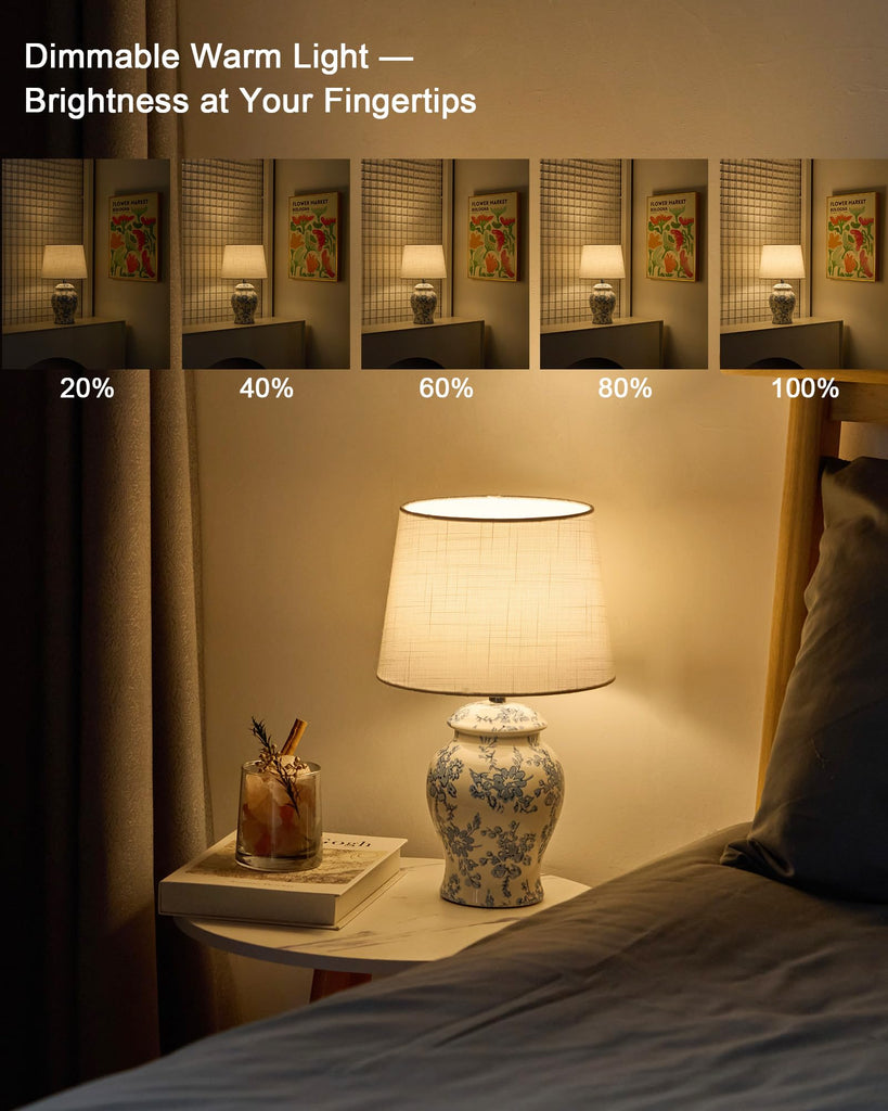 13.6" Cordless Ceramic Table Lamp Rechargeable Battery Operated