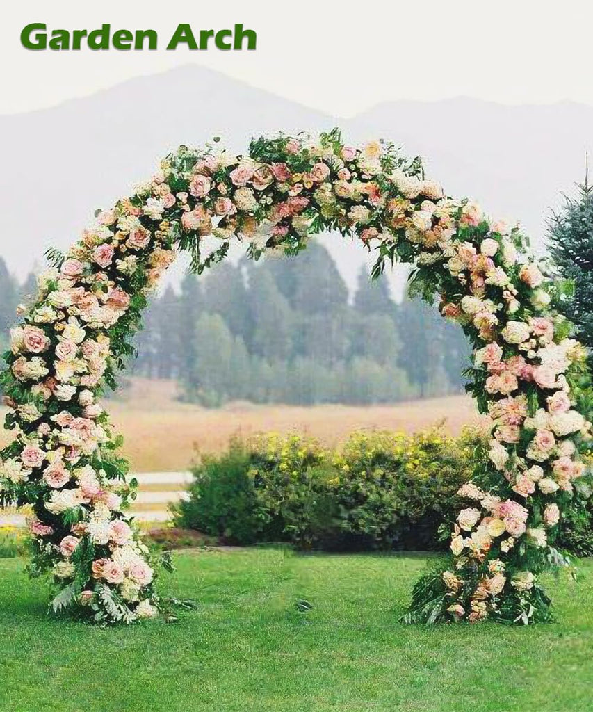 8Ft Wide 7Ft High Metal Wedding Arch for Ceremony Party, Gold
