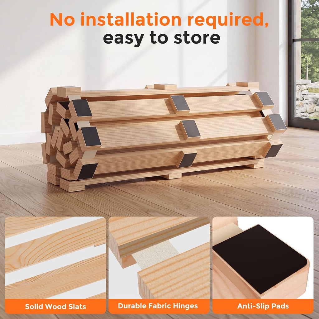 Bed Frame, Foldable Tatami Floor Bed Frame, Futon Frame