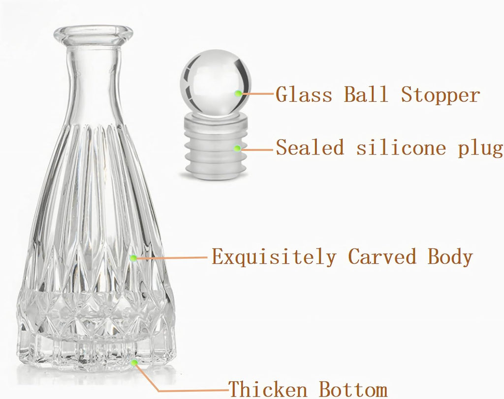 Whiskey Decanter with Glass Ball Stopper Decorative Flower Vases