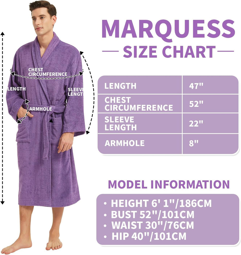 All-Cotton Bathrobe Thick Plush Cloth Housecoat Terry Toweling, Sweat Steaming Clothes Comfortable & Warm